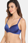 Zivame Beautiful Basics Padded Non Wired 3/4Th Coverage T-Shirt Bra - Sodalite Blue — thumbnail 3